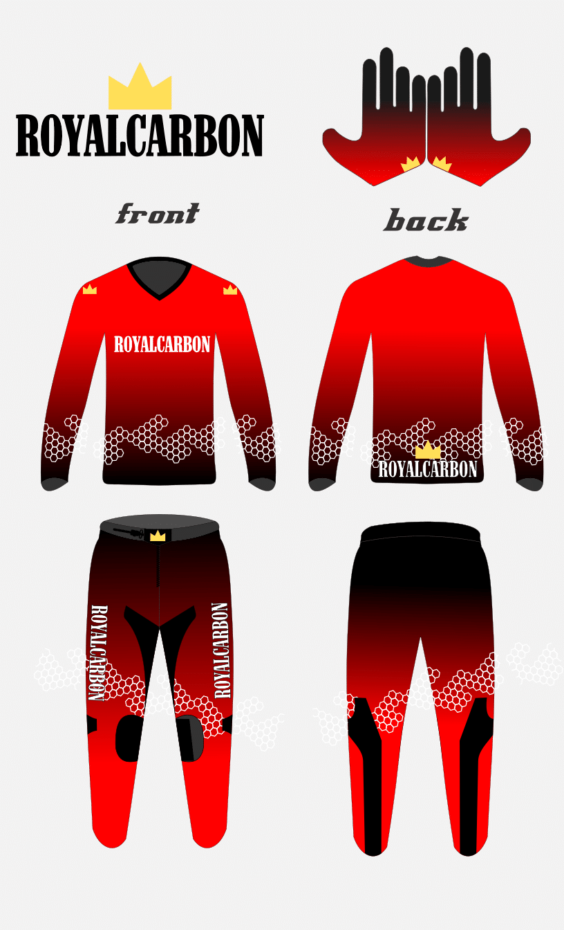 Motocross personnalisation personnalisé exemple rouge royalcarbon